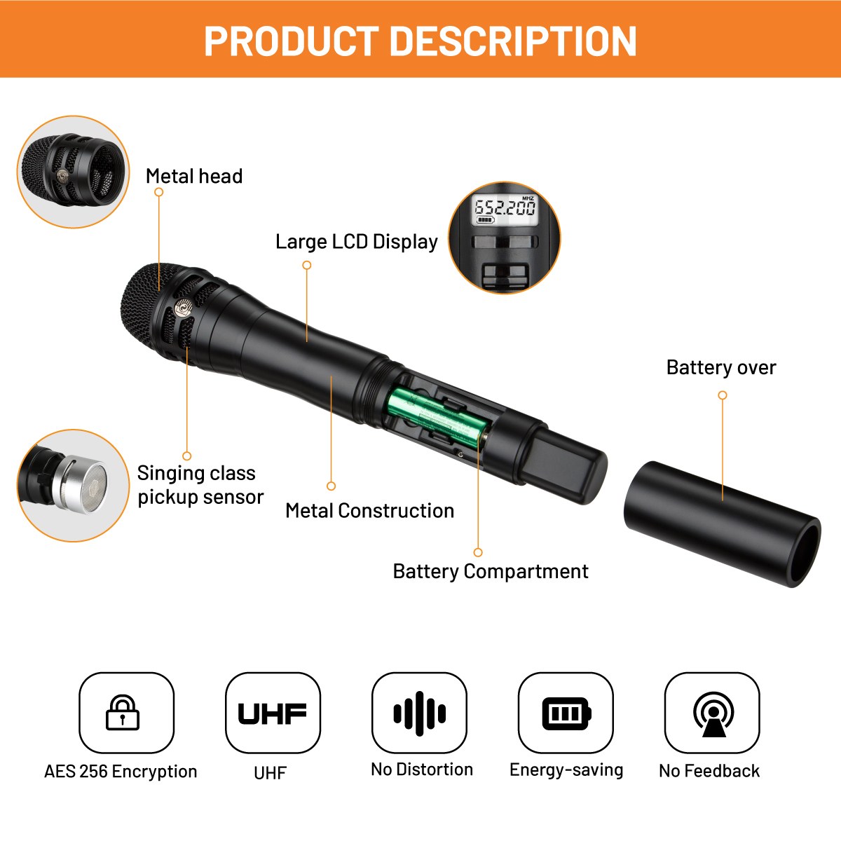 U880 Professional Wireless Karaoke Microphone